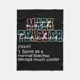 Funny Math Teacher Definition Back To School First Fleece Blanket
