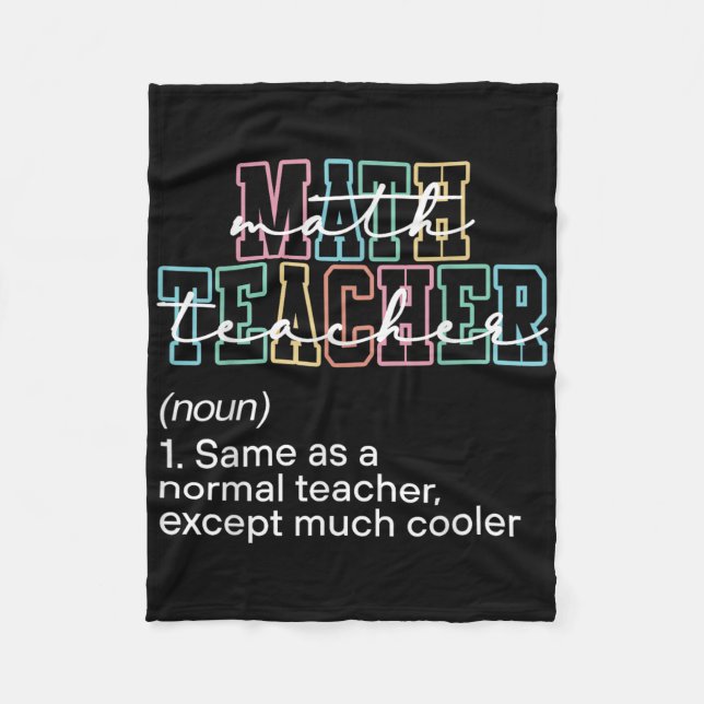 Funny Math Teacher Definition Back To School First Fleece Blanket (Front)