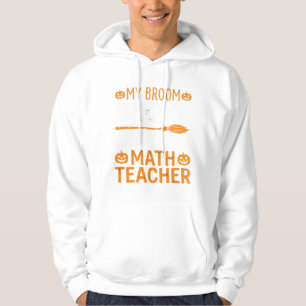 Funny Math Teacher Halloween Broom Hoodie