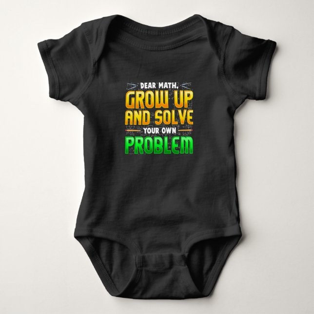 Funny Math Teacher Homework Mathematics Problems Baby Bodysuit (Front)