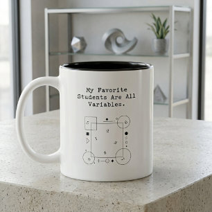 Funny Math Teacher Humor   Variable Students Two-Tone Coffee Mug