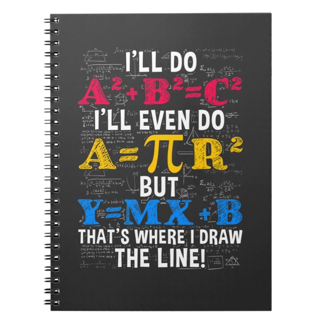 Funny Math Teacher Humour Algebra Mathematics Joke Notebook (Front)