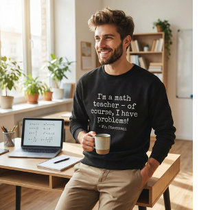 Funny Math Teacher Humour Pun Quote Custom Name Sweatshirt