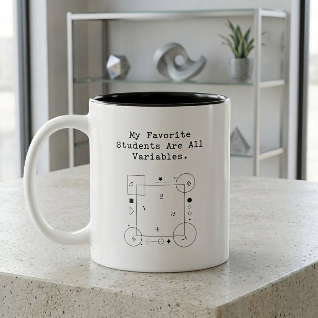 Funny Math Teacher Humour | Variable Students Two-Tone Coffee Mug (Creator Uploaded)