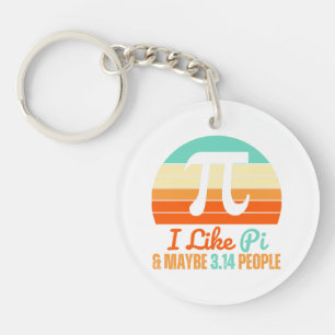 Funny Math Teacher March 14th Pi Day Merch I Like Key Ring