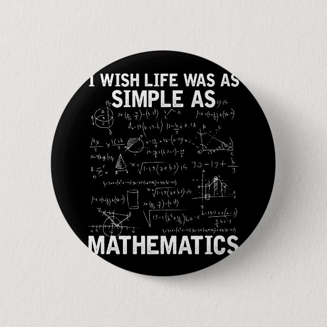 Funny Math Teacher Mathematics Nerd 6 Cm Round Badge (Front)