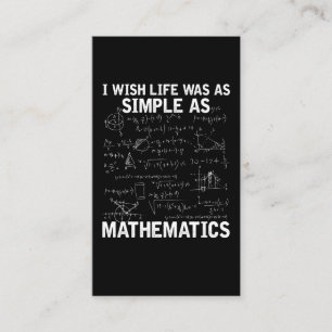 Funny Math Teacher Mathematics Nerd Business Card