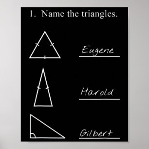 Funny Math Teacher Name The Triangles Joke Humorou Poster