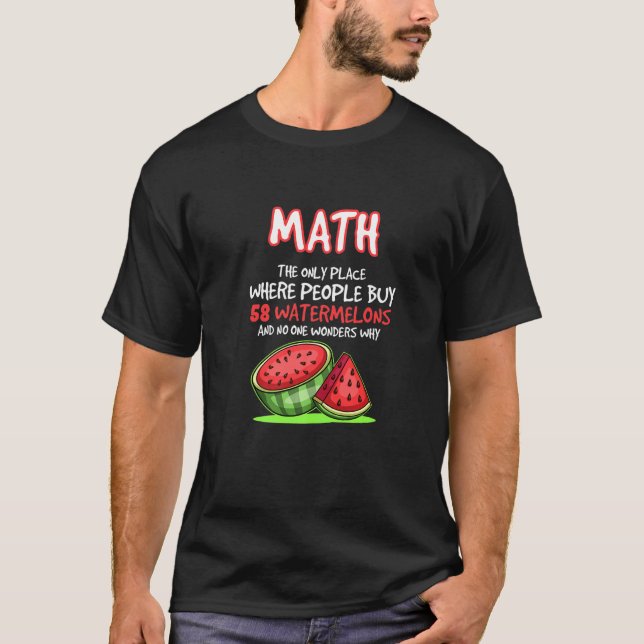 Funny Math Teacher Numbers Calculation School Word T-Shirt (Front)