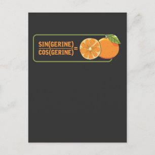 Funny Math Teacher Tangerine mathematics Pun Postcard