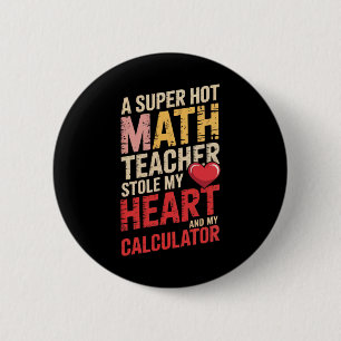 Funny Math Teacher Valentine Algebra Love Equation 6 Cm Round Badge