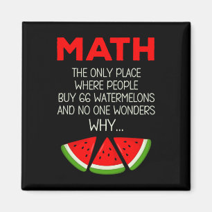 Funny Math Watermelon Calculation Joke Teacher Stu Magnet