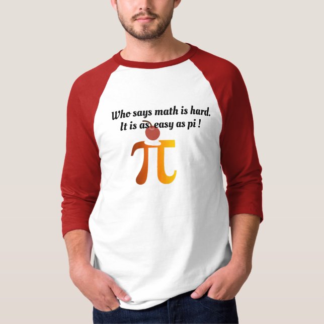 Funny Math Wiz, Wordplay Pi Pun As Easy As Pie Pi T-Shirt (Front)