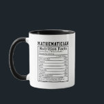 Funny Mathematician Nutrition Facts Math Lover Mug<br><div class="desc">Give your favorite number-lover a laugh with this Funny Mathematician Nutrition Facts design! Perfect for mathematicians, math teachers, professors, statisticians, math students, and anyone who lives for equations, formulas, and problem-solving. Great as a birthday gift, classroom humor, or appreciation gift for the brilliant mind who always finds the right solution....</div>