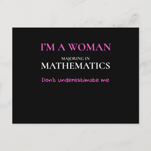 Funny Mathematics Major Gift Women Math Degree Bir Postcard (Front)
