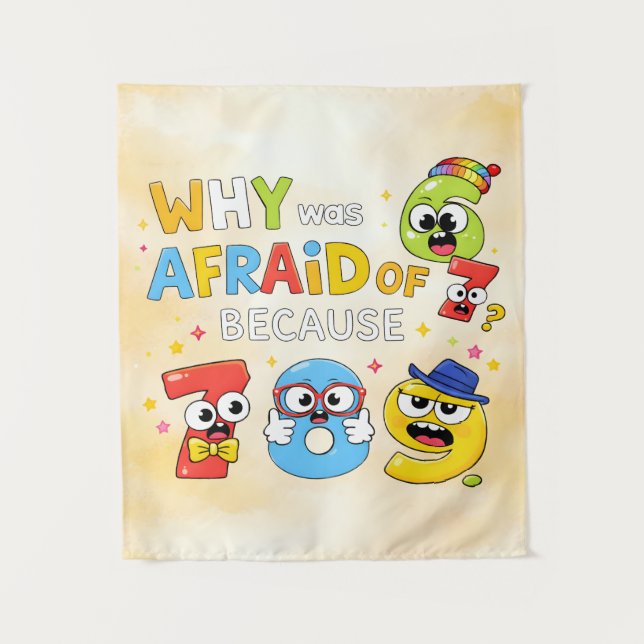 Funny Maths Numbers Joke Poster for Kids Tapestry (Front)