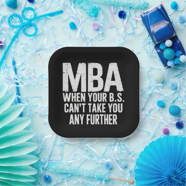 Funny MBA Master Degree Graduation Day Paper Plate (Party)