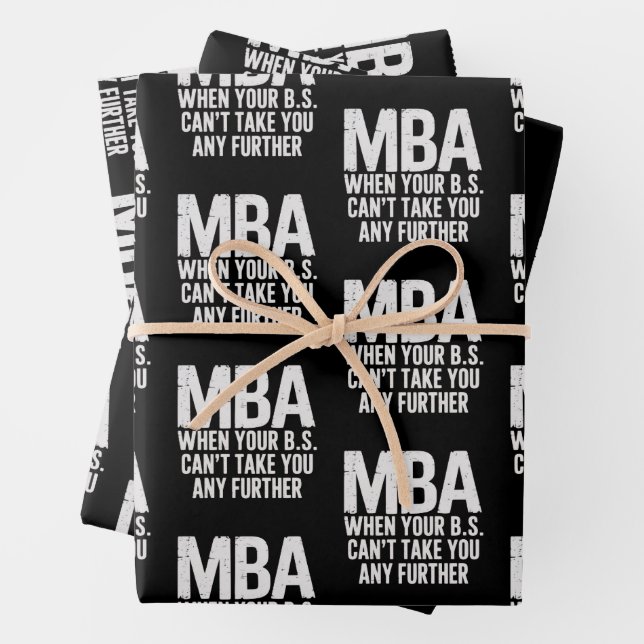 Funny MBA Master Degree Graduation Day Wrapping Paper Sheet (In situ)