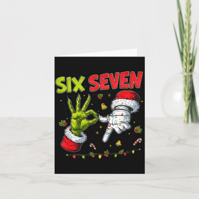 Funny Mean Guy Christmas Viral 6 7 Six Seven Meme  Card (Front)
