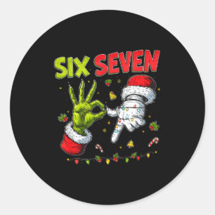 Funny Mean Guy Christmas Viral 6 7 Six Seven Meme Classic Round Sticker