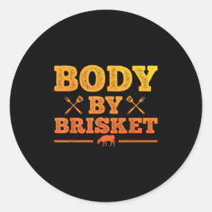 Funny Meat Grilling Art For Men Women Bbq Grill Me Classic Round Sticker