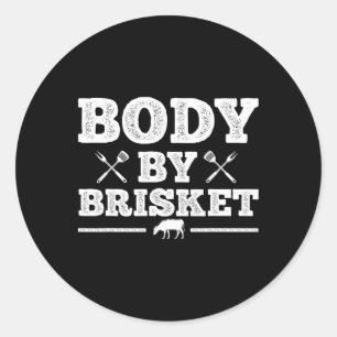 Funny Meat Grilling Art For Men Women Bbq Grill Me Classic Round Sticker