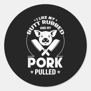 Funny Meat Lover Gift For Dad Outfit For Bbq Party Classic Round Sticker