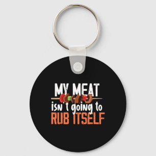 Funny Meat Rub Barbeque Design For Men Key Ring