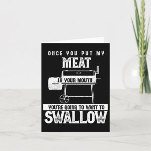 Funny Meat Smoke Grilling Party Bbq Smoking Pig Po Card