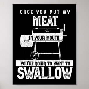 Funny Meat Smoke Grilling Party Bbq Smoking Pig Po Poster
