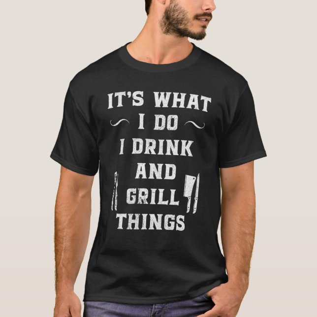 Funny Meat Smoking BBQ Grill Lover Pit Master Smok T-Shirt (Front)