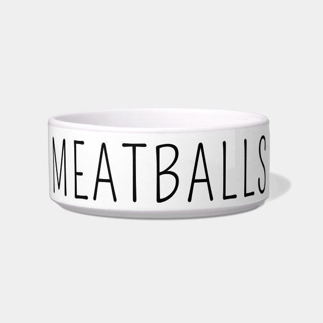 Funny Meatballs Dog Bowl (Front)