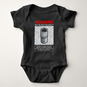 Funny Mechanic 10mm Socket Missing Workshop Tool Baby Bodysuit
