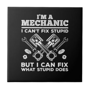 Funny Mechanic for Men Dad Car Auto Diesel Automob Ceramic Tile
