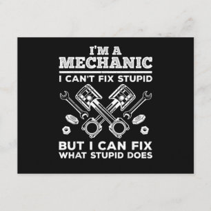 Funny Mechanic for Men Dad Car Auto Diesel Automob Enclosure Card