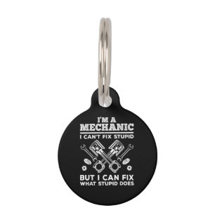 Funny Mechanic for Men Dad Car Auto Diesel Automob Pet Tag