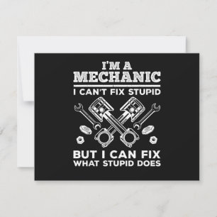 Funny Mechanic for Men Dad Car Auto Diesel Automob Thank You Card