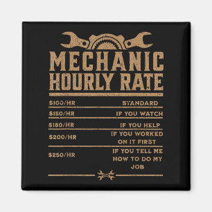 Funny Mechanic Hourly Rate Auto Repair Labour Rate Magnet