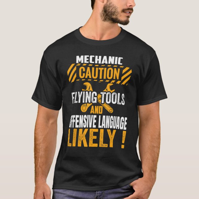 Funny Mechanic Maintenance Man Garage Cars Technic T-Shirt (Front)