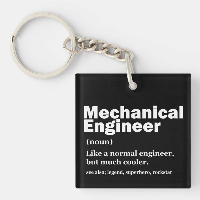 Funny Mechanical Engineer Definition Engineering Key Ring (Front)