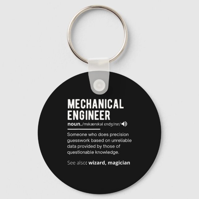 Funny Mechanical Engineer Definition Engineering  Key Ring (Front)