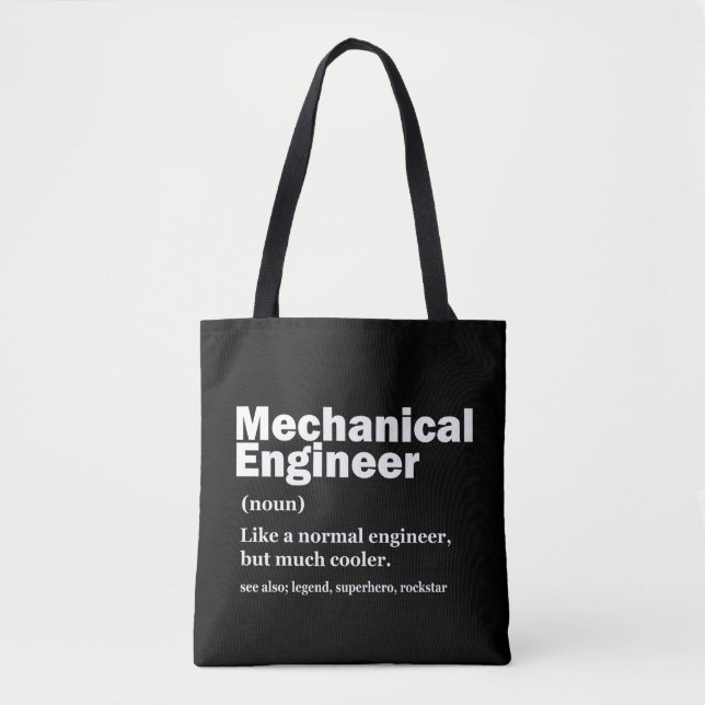 Funny Mechanical Engineer Definition Engineering Tote Bag (Front)