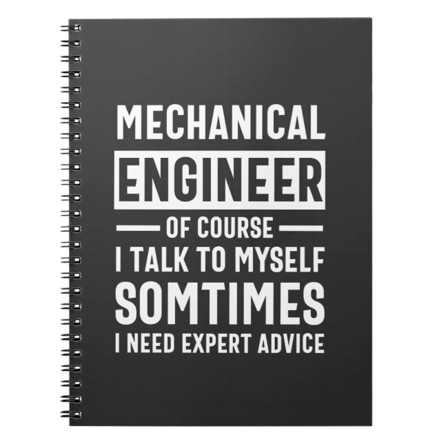 Funny Mechanical  Engineer Gift Notebook (Front)