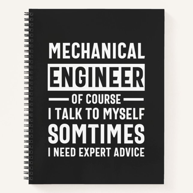 Funny Mechanical  Engineer Gift Notebook (Front)
