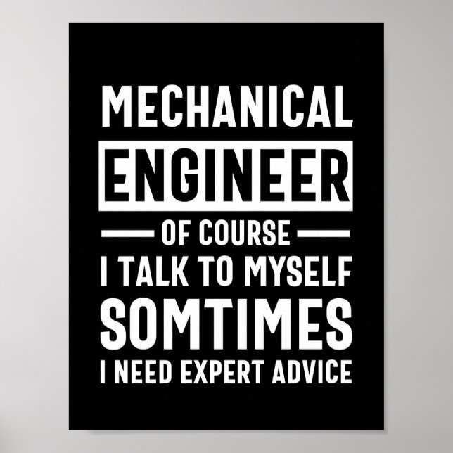 Funny Mechanical  Engineer Gift Poster (Front)