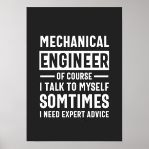 Funny Mechanical  Engineer Gift Poster
