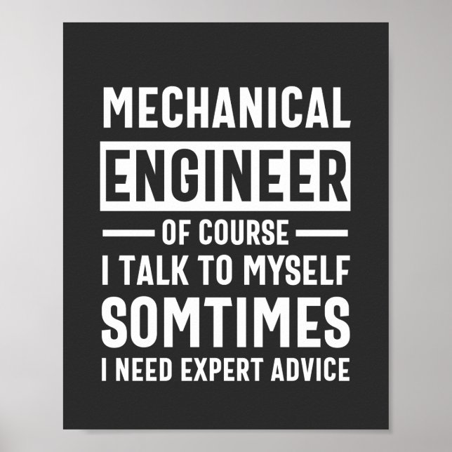 Funny Mechanical  Engineer Gift Poster (Front)