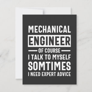 Funny Mechanical  Engineer Gift Thank You Card