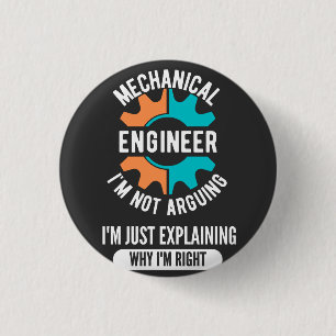 Funny Mechanical Engineer, Mechanical Engineering 3 Cm Round Badge
