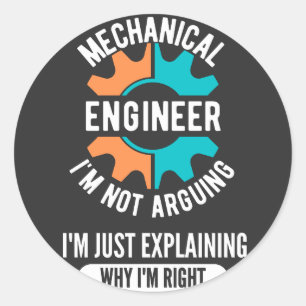 Funny Mechanical Engineer, Mechanical Engineering Classic Round Sticker